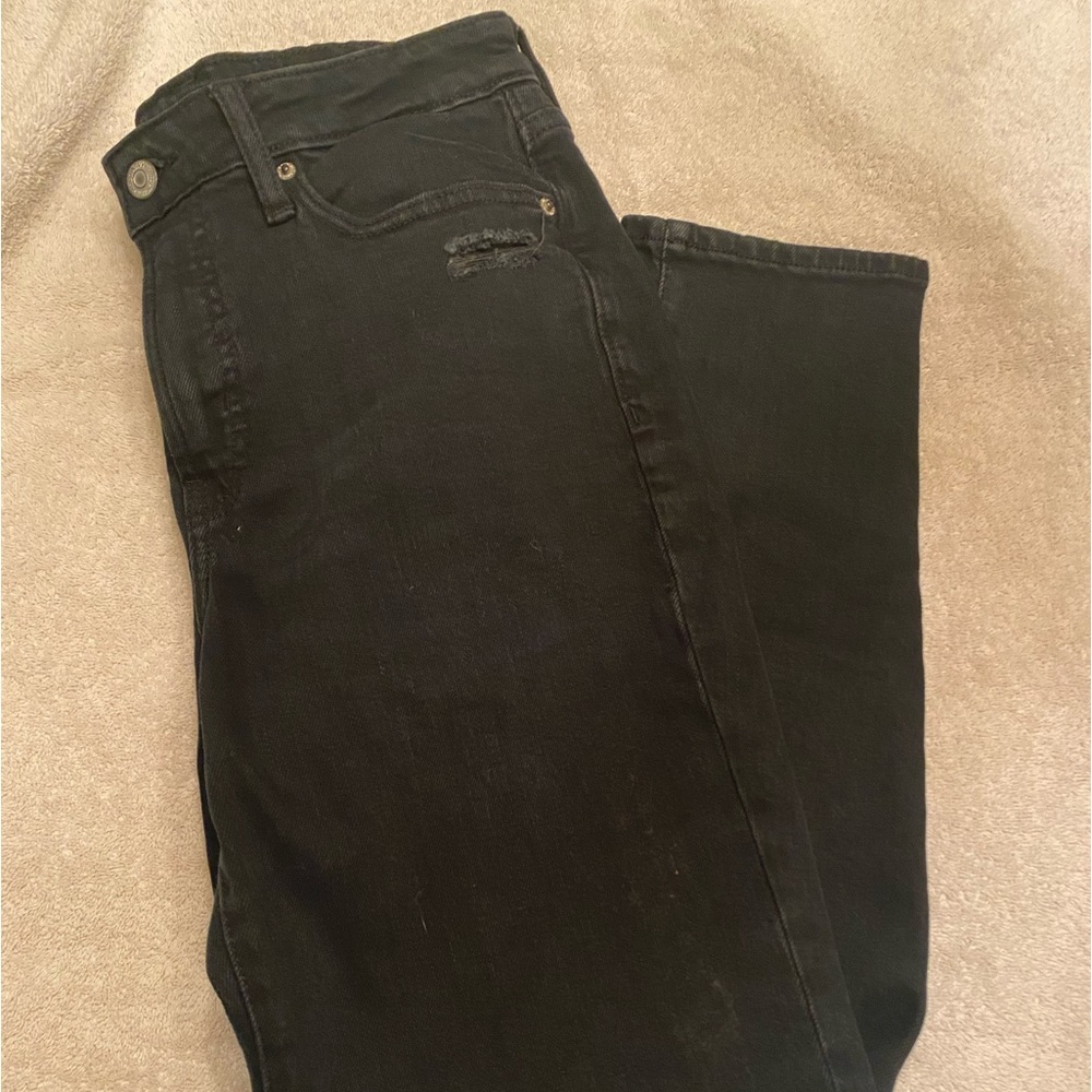 Old Navy, straight leg, distressed, black/grey jeans